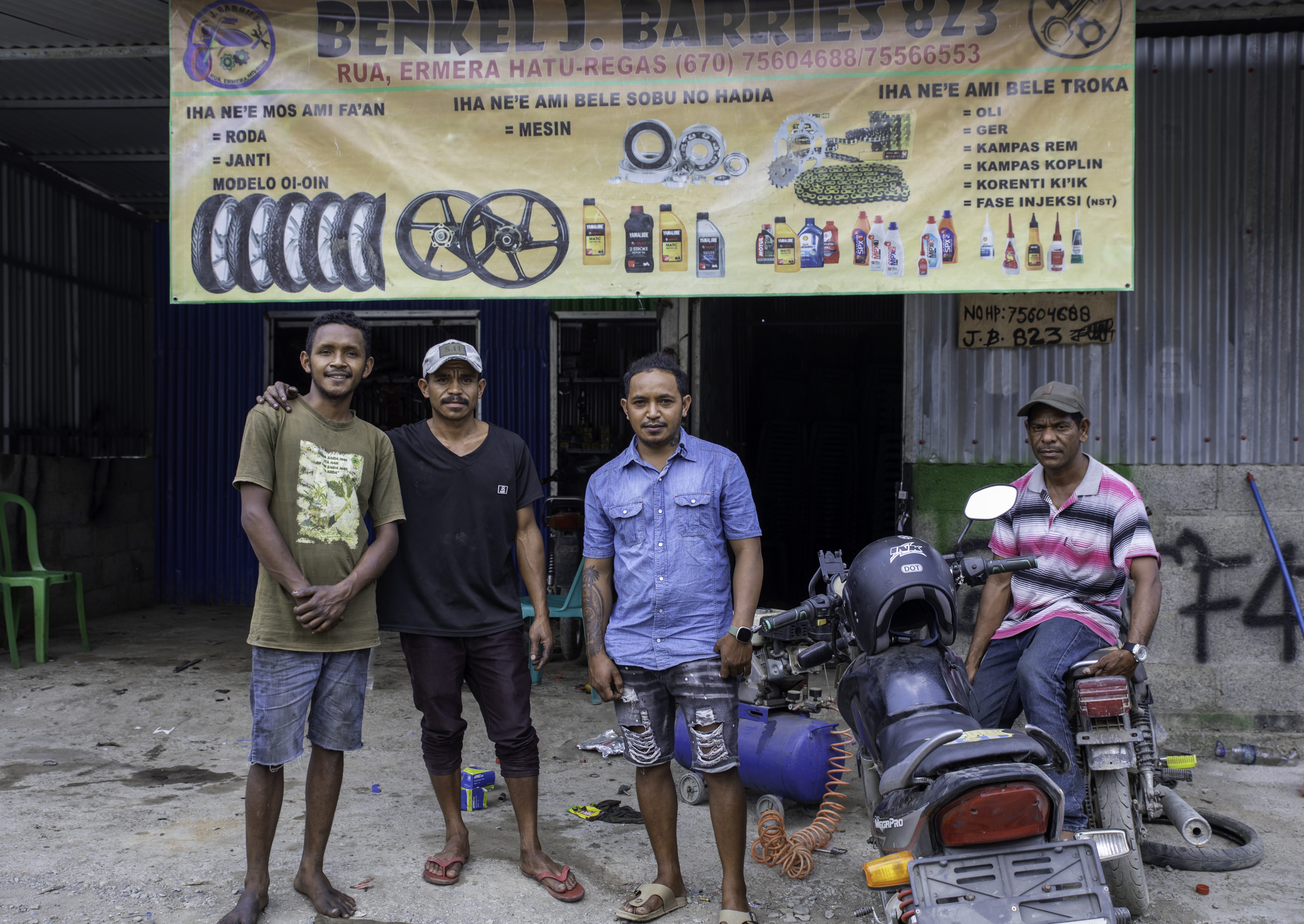 Joel's motorbike repair shop